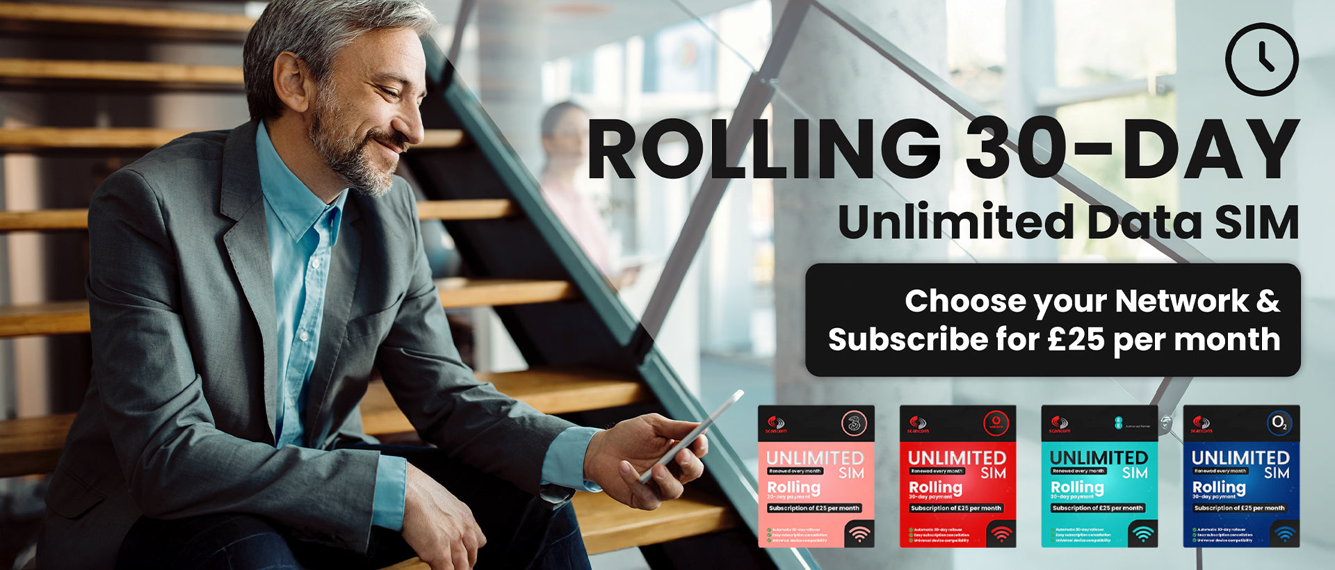 Rolling 30-Day SIM Deals - No Contract, No Credit Check, Cancel Anytime