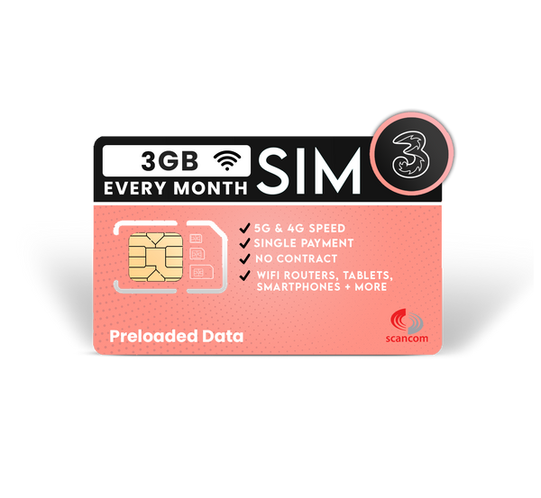 Three 3GB Preloaded Data Sim Per Month Exp 08/04/2027 - £36 for 3 years!