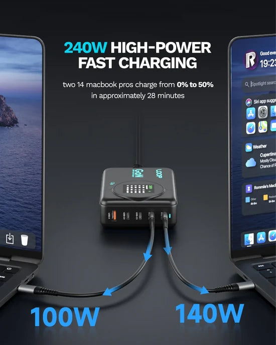 LOOP 240W Desk GaN Charger with Display