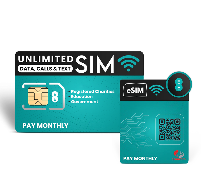 EE Unlimited Non-Profit SIM / eSIM £20 per month + Free Data SIM Preloaded