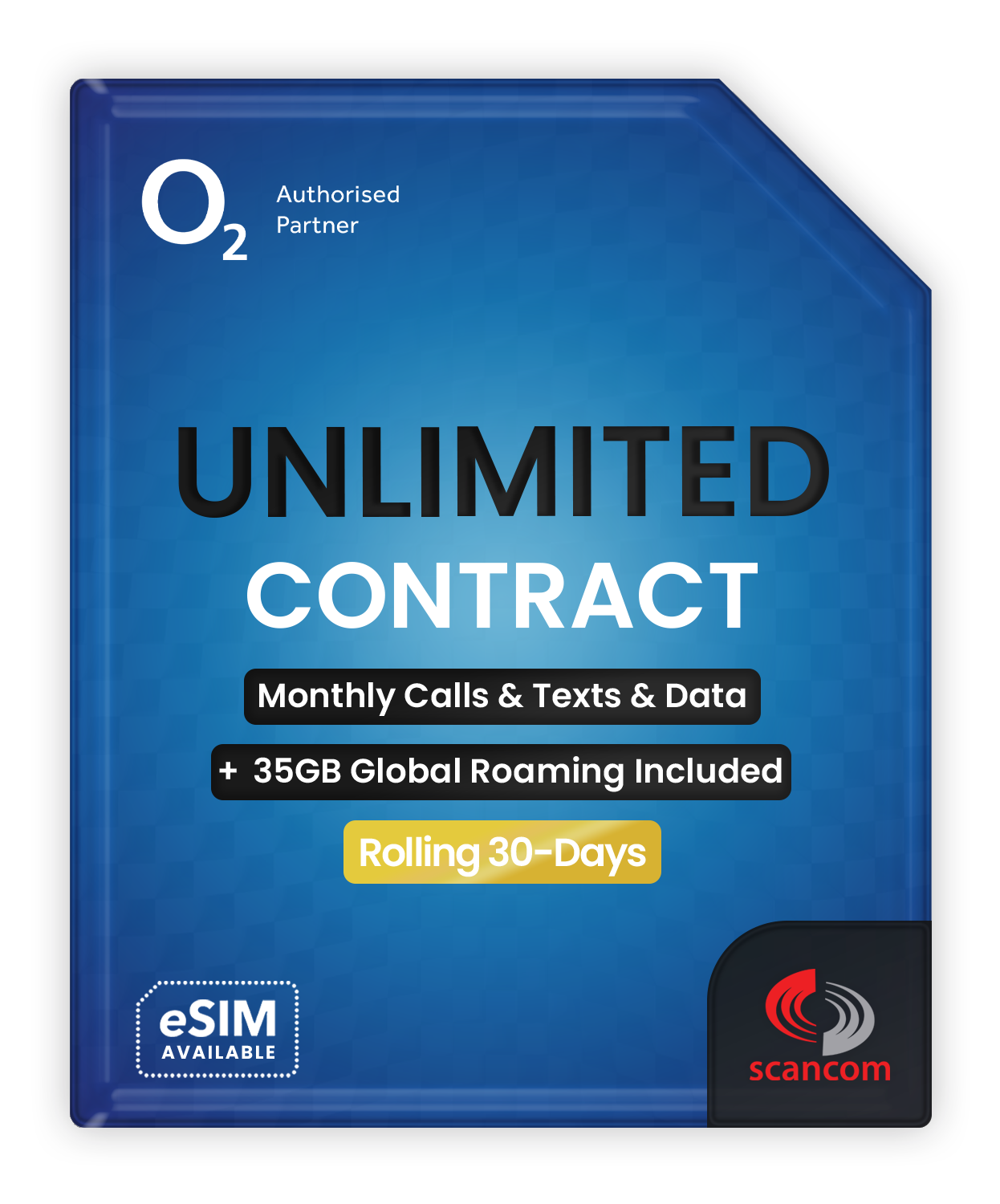 O2 Unlimited Data, Calls & Texts + Inclusive EU Roam Like Home £25 per month - Rolling 30 days