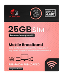 Three 25GB per month Preloaded Data SIM - Access to Three & Vodafone* - Connects to the Strongest Signal available