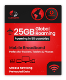 Vodafone UK Unlimited Data + 25GB per month Inclusive Global Roaming (79 Countries) - choose how long