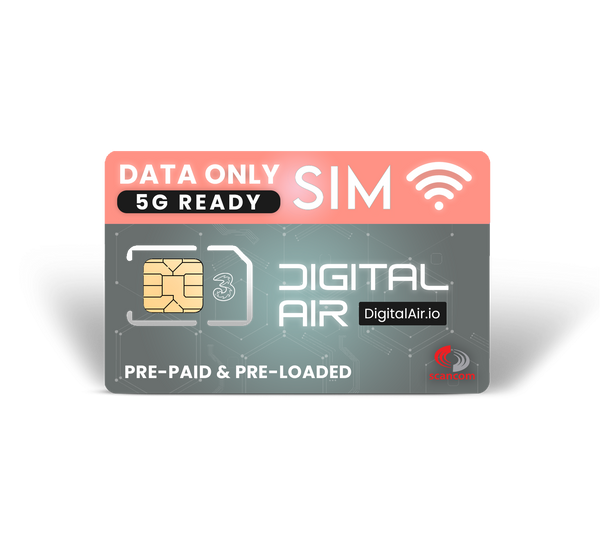 Three 850GB Preloaded Data Sim Per Month Exp 08/12/2024
