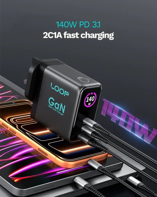 LOOP 140W GaN Charger with Display