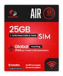 Vodafone AIR 25GB UK Data, Unlimited calls & Text + 25GB Inclusive World Roaming Data Calls and texts