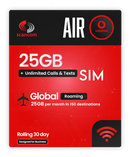 Vodafone AIR 25GB UK Data, Unlimited calls & Text + 25GB Inclusive World Roaming Data Calls and texts