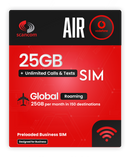 Vodafone 25GB Preloaded AIR Calls, Texts & Data Sim + optional Inclusive Global Roaming in 150 Countries