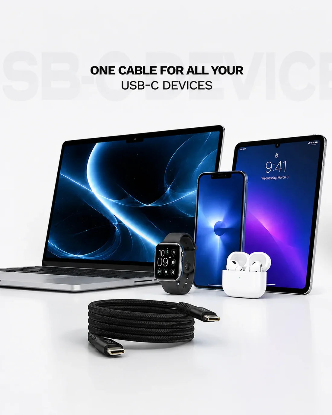 LOOP 240W Magnetic USB C Cable 1M