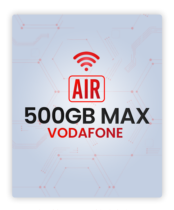 Vodafone AIR 500GB Calls, Texts & Data Sim - Inclusive Global Roaming in 127 countries