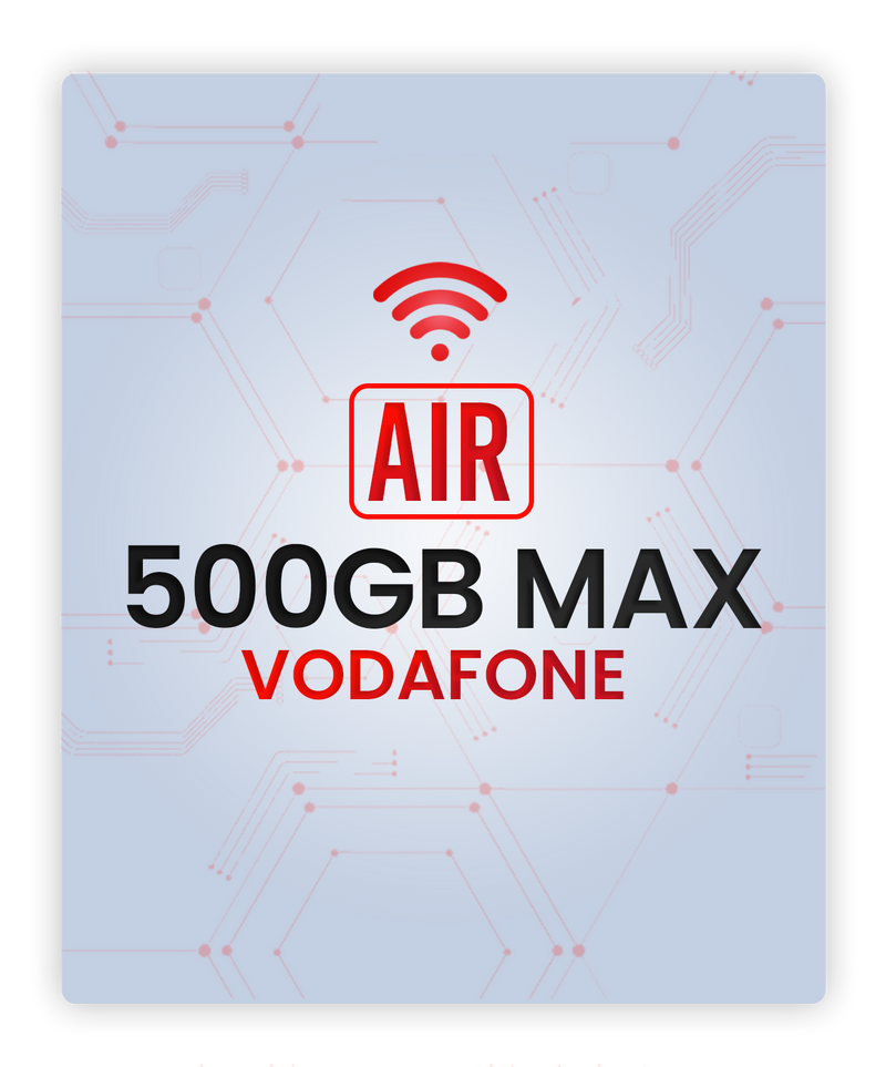Vodafone AIR 500GB Calls, Texts & Data Sim - Inclusive Global Roaming in 127 countries