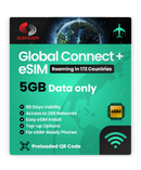 Global Connect+ Roaming eSIM – 172 Countries, 268 Networks – QR Code Activation for eSIM Compatible Devices – Perfect for Travel