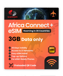 Africa Connect+ Roaming eSIM – 36 Countries, 37 Networks – QR Code Activation for eSIM Compatible Devices – Perfect for Travel