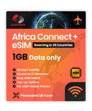 Africa Connect+ Roaming eSIM – 36 Countries, 37 Networks – QR Code Activation for eSIM Compatible Devices – Perfect for Travel