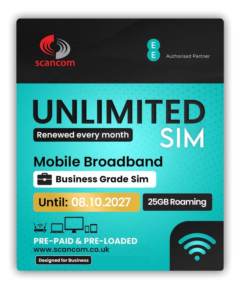 EE Unlimited Data SIM – Uncapped 5G Speeds – Preloaded monthly expiry October 2027 – Plug & Play Data for Business Broadband