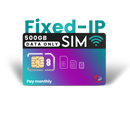 Multi Network Data SIM UK - Fixed-IP Quad Band Pay monthly