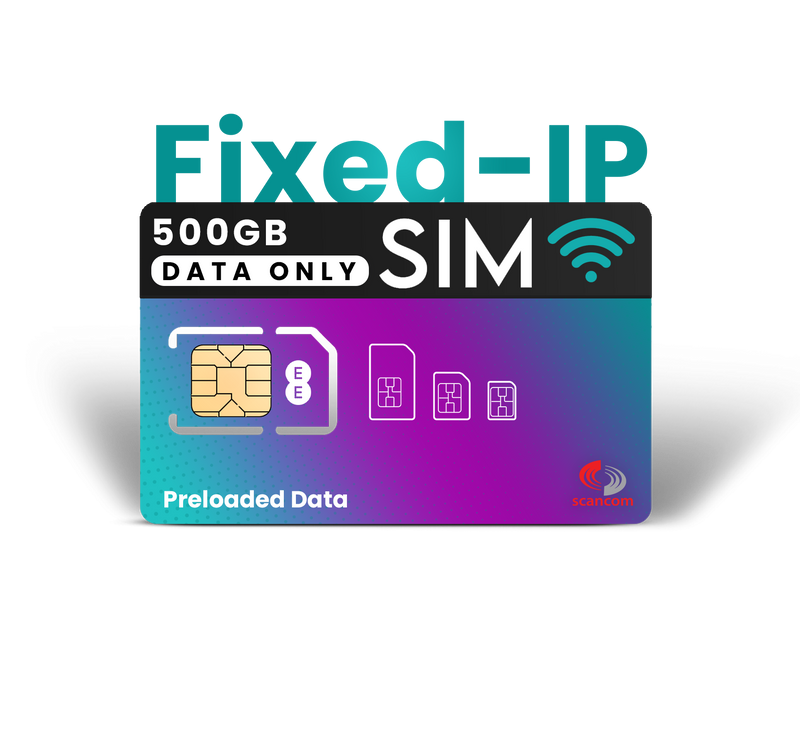 Multi Network Data SIM UK - Fixed-IP Quad Band Preloaded Data