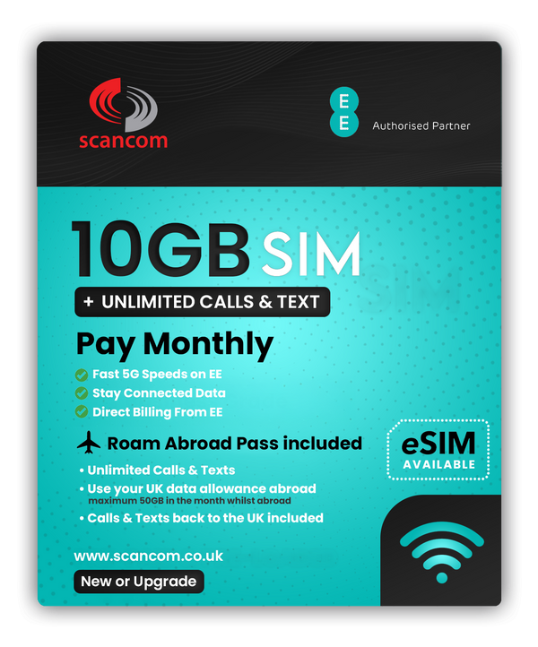 EE Business All-Rounder SIM Only – Unlimited Calls & Texts + Data + Roam Abroad Pass – Direct EE Billing