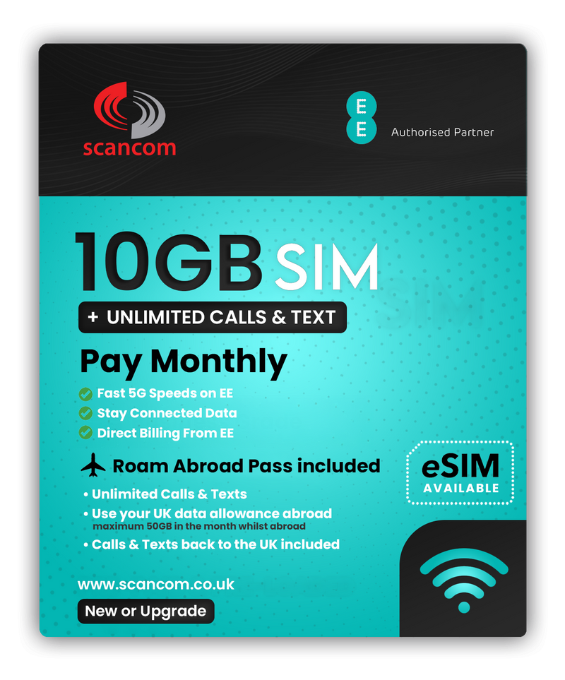 EE Business All-Rounder SIM Only – Unlimited Calls & Texts + Data + Roam Abroad Pass – Direct EE Billing