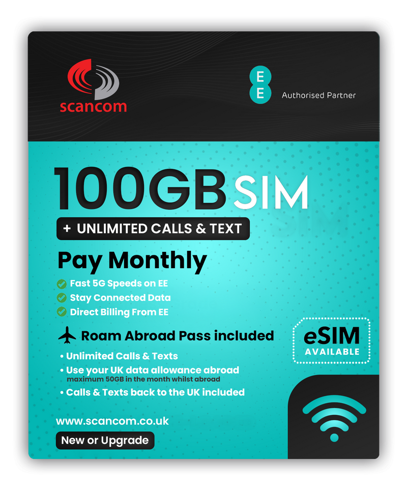 EE Business All-Rounder SIM Only – Unlimited Calls & Texts + Data + Roam Abroad Pass – Direct EE Billing