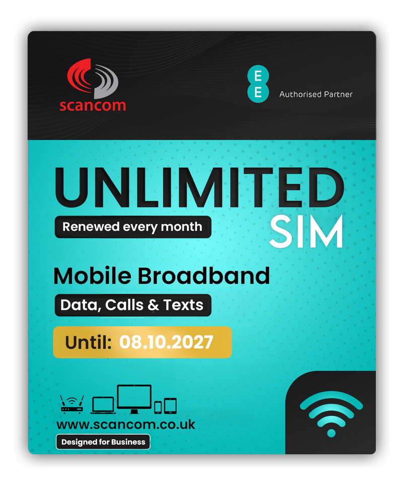 EE Unlimited Data SIM – Uncapped 5G Speeds – Preloaded monthly expiry October 2027 – Plug & Play Data for Business Broadband