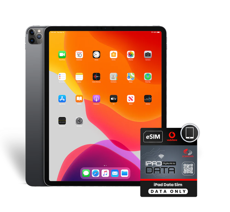 iPad eSIM on Vodafone with Unlimited UK. Pre Paid