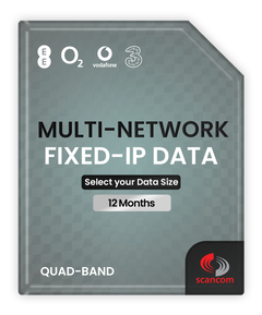 Example: Fixed IP Data Connects to EE O2 Three & Vodafone Preloaded 12 Months