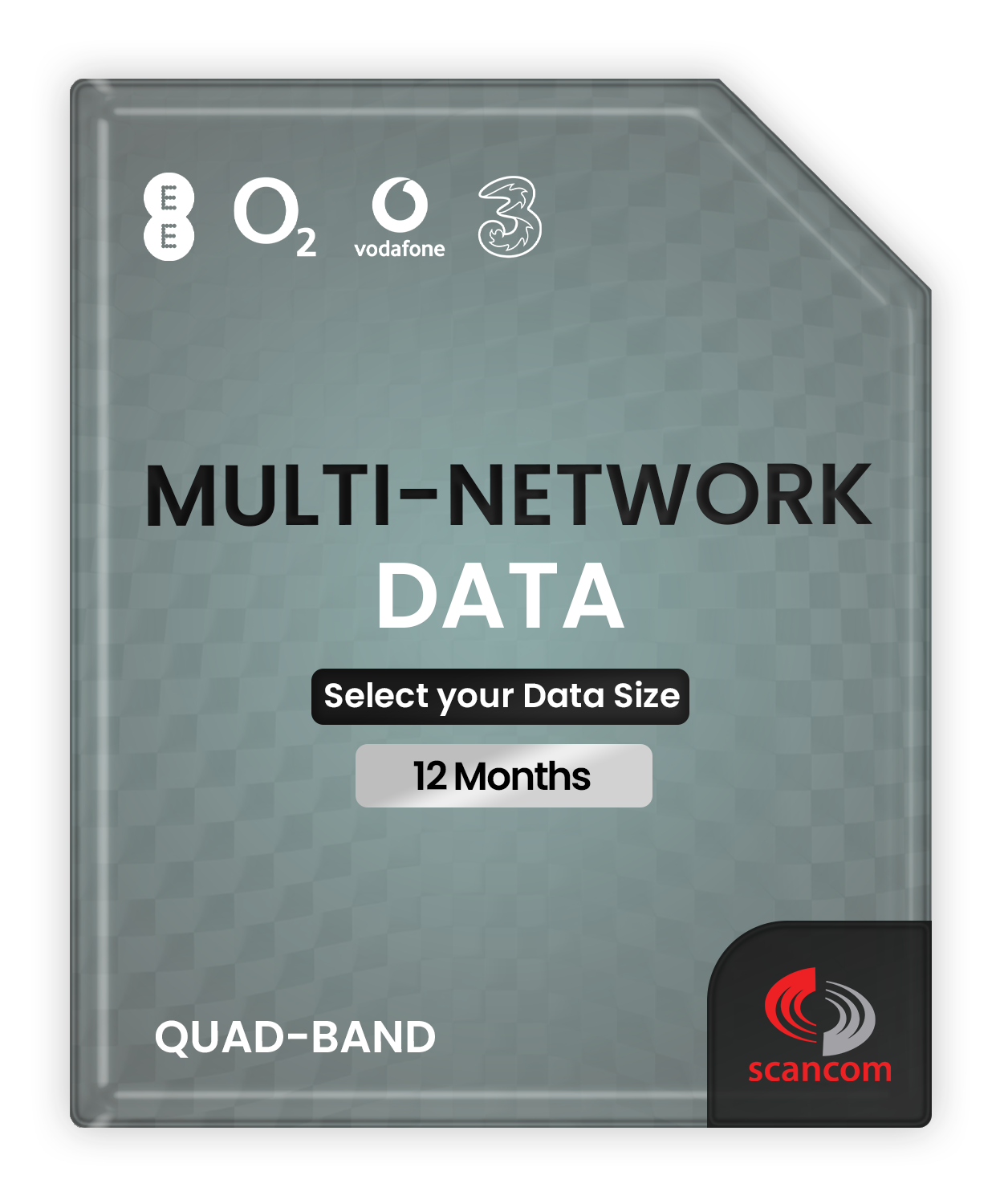 Multi Network Data - Connects to EE, O2, Three & Vodafone - Preloaded for 12 Months