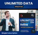 O2 Unlimited Data Sim - Rolling 30 Days - £25 per month subscription