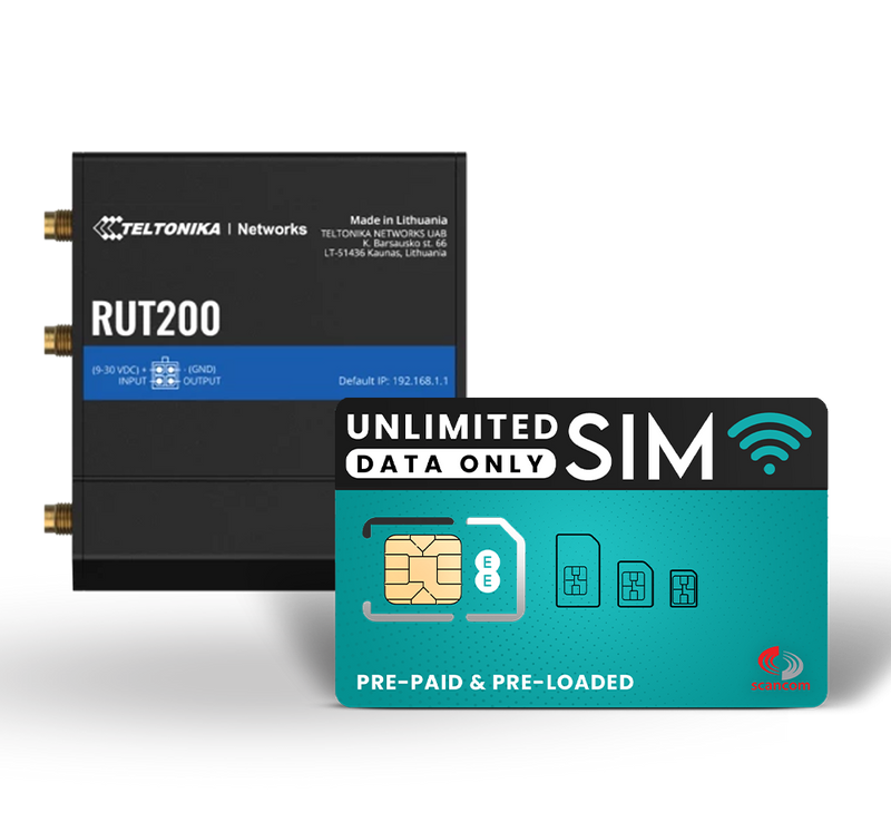 RUT200 LTE Cat 4 Router + Optional Data SIM