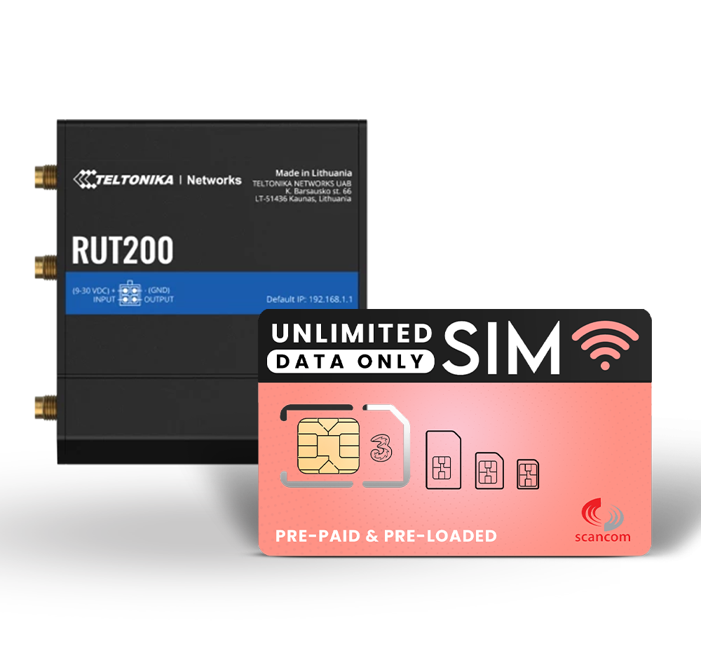 RUT200 LTE Cat 4 Router + Optional Data SIM
