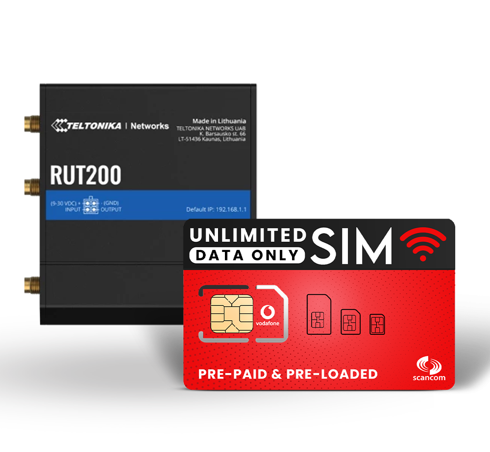 RUT200 LTE Cat 4 Router + Optional Data SIM