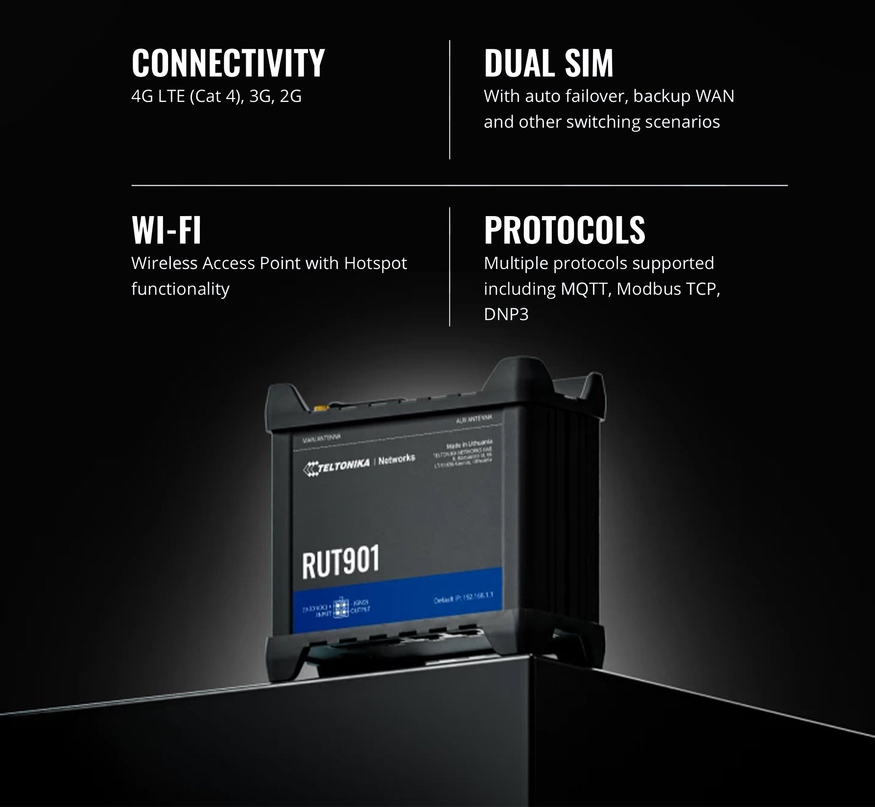 Teltonika RUT901 LTE Cat 4 Router
