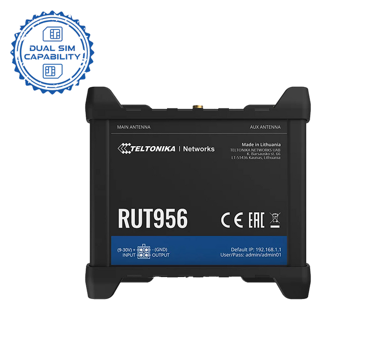 RUT956 Router Dual Sim + Optional Data SIMS