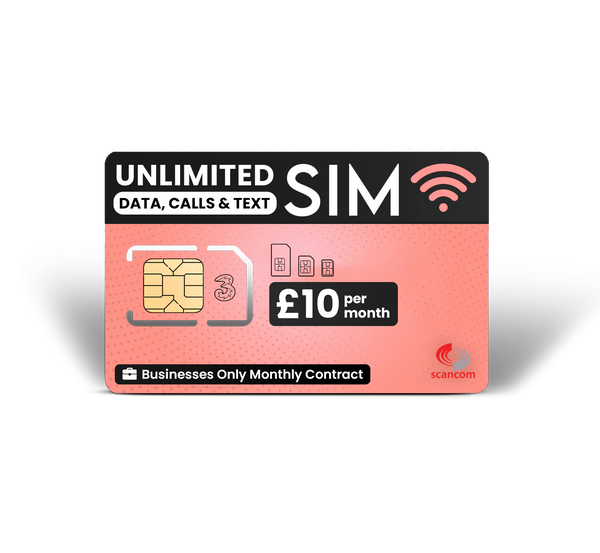 Three Unlimited Data, Calls and Texts - Business Users Only £10 per month (Unlimited Roaming In 90 Countries From £2/Day) + FREE 1000GB Preloaded SIM