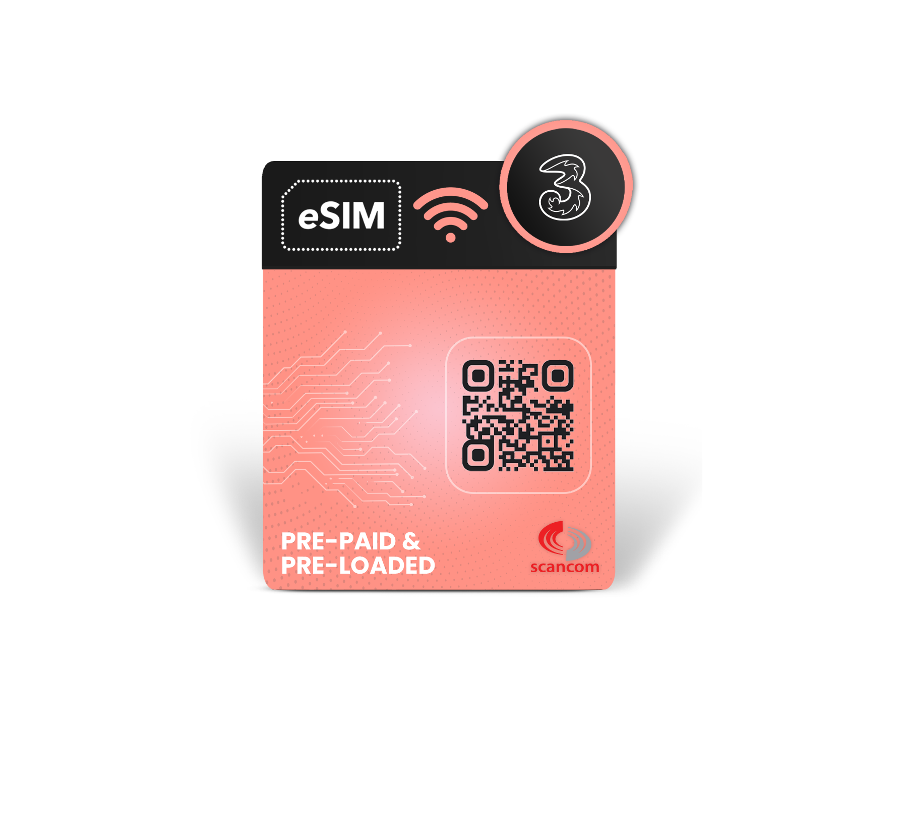 Three 80GB Per Month Data eSIM Pre-Loaded Pre-Paid to 08/09/2026