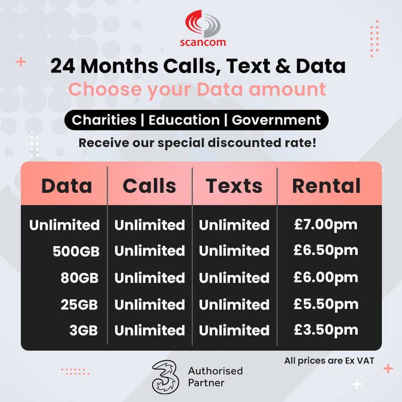 Three 25GB Data, Calls and Texts - Non-Profit Users Only £5.50 per month (Unlimited Roaming In 90 Countries From £2/Day)
