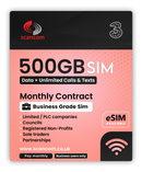 Three 500GB Calls, Texts & Data Sim 36 months £11* per month - Access to Three & Vodafone*