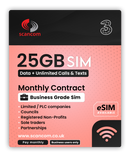 Three 25GB, Calls, Texts & Data Sim 24 months £8 per month - Access to Three & Vodafone*