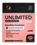 Three Unlimited GB Calls, Texts & Data Sim 24 months £15* per month - Access to Three & Vodafone*