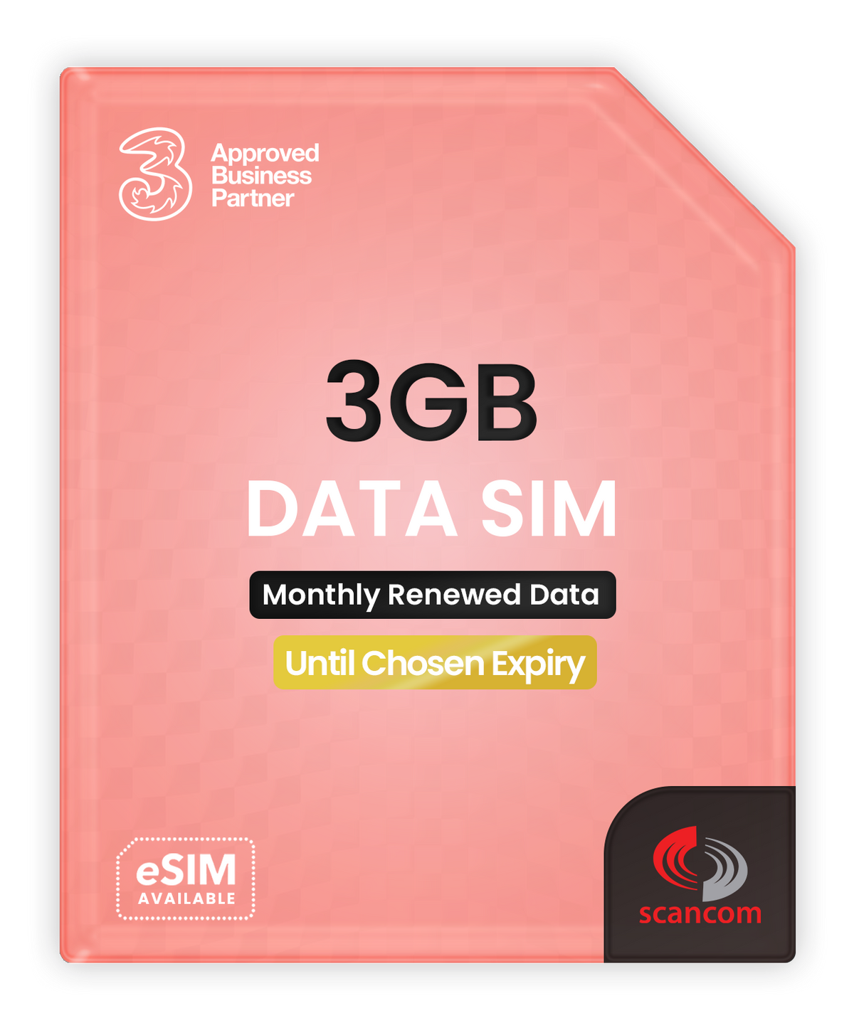 Three Simo Three 3GB Data SIM - Automatic Vodafone network access for improved co