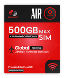 Vodafone Preloaded AIR 500GB Calls, Texts & Data Sim - Inclusive Global Roaming in 150 Countries / Places
