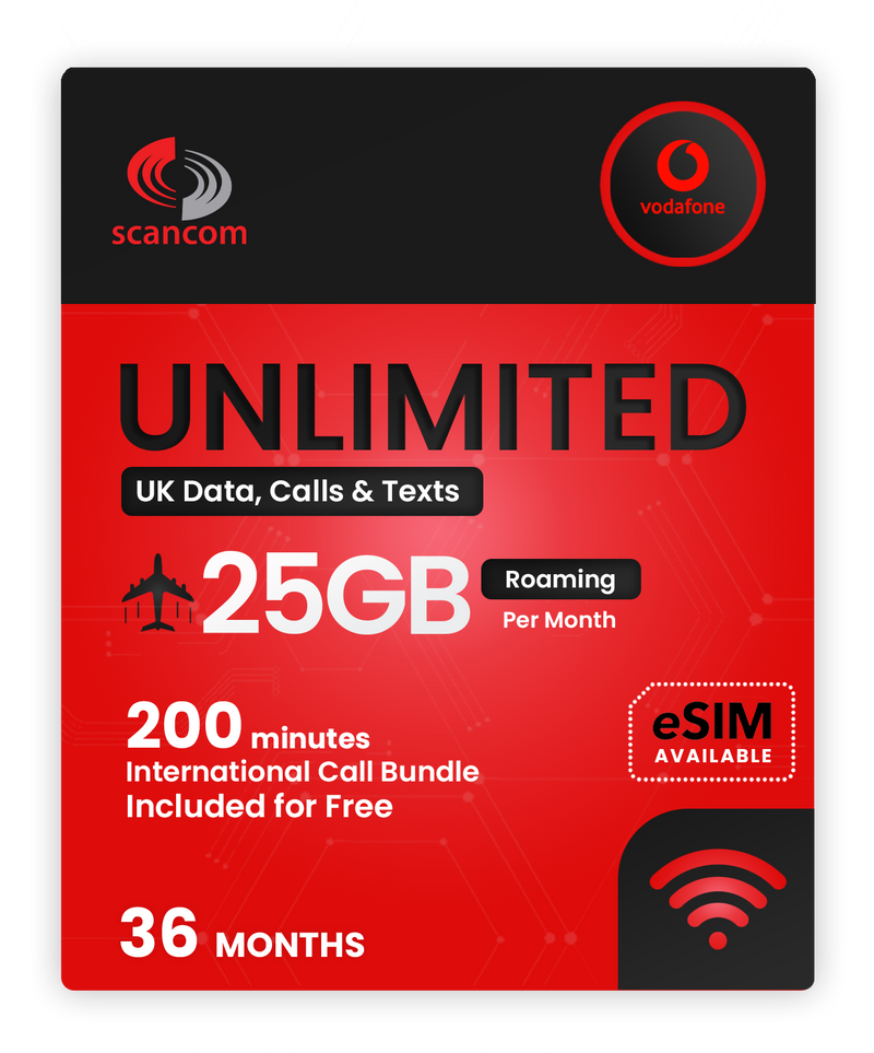 Vodafone Unlimited Data, Calls & Texts £22pm for 36 months