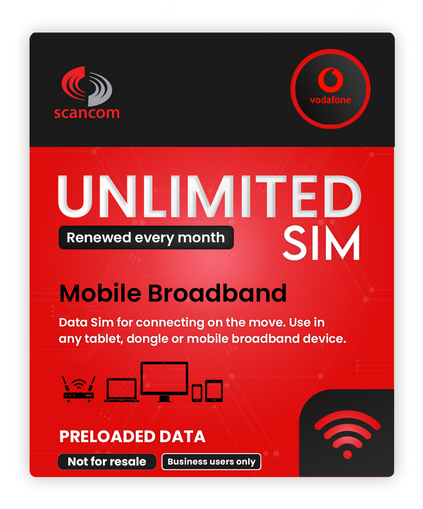 Vodafone Unlimited Preloaded UK Data Sim - You choose how long