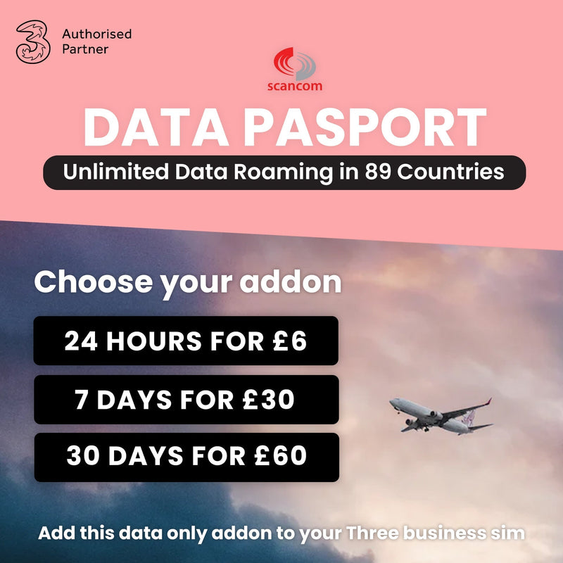Three 25GB Data, Calls and Texts - Business Users Only £6.00 per month (Unlimited Roaming In 90 Countries From £2/Day)