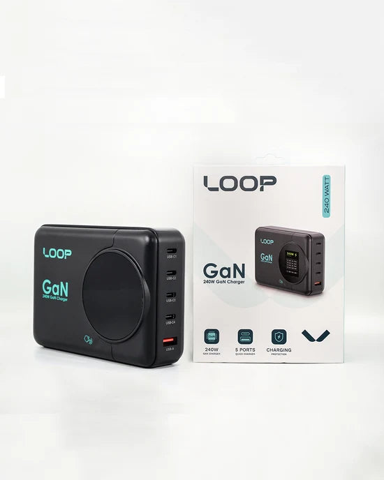 LOOP 240W Desk GaN Charger with Display