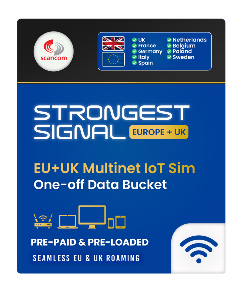 Multi Network Data SIM - Europe. Preloaded Data for 12 Months One Off