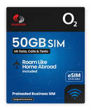 O2 Preloaded Business SIM : Calls, Texts & 50GB Data per month
