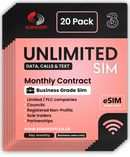 Three Calls, Texts & Data Sim 20 PACK - Access to Three & Vodafone* from £3 per month