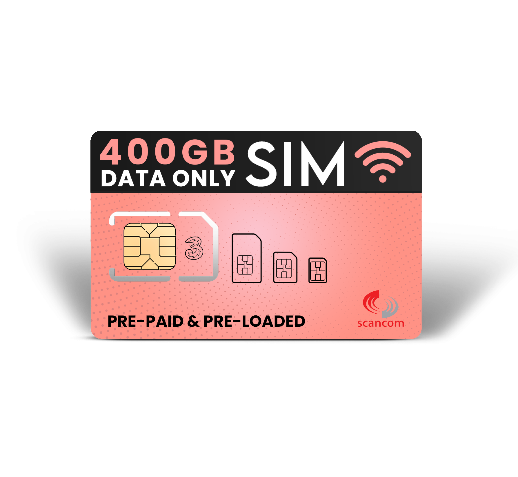 Three 400GB/Month (FOUR HUNDERED) Pre-Paid Data Sim Expires 08/07/2025 - Data Sim Sale